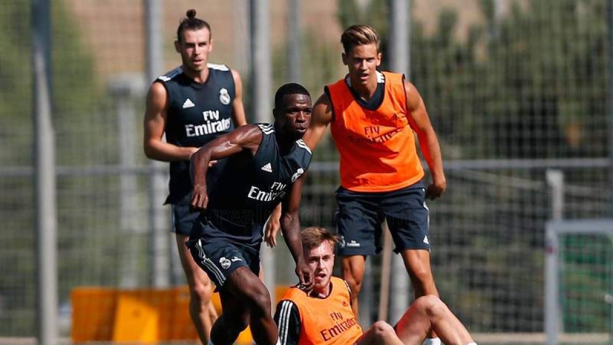 Vinicius, principal novedad en el entrenamiento de los de Julen Lopetegui. REAL MADRID