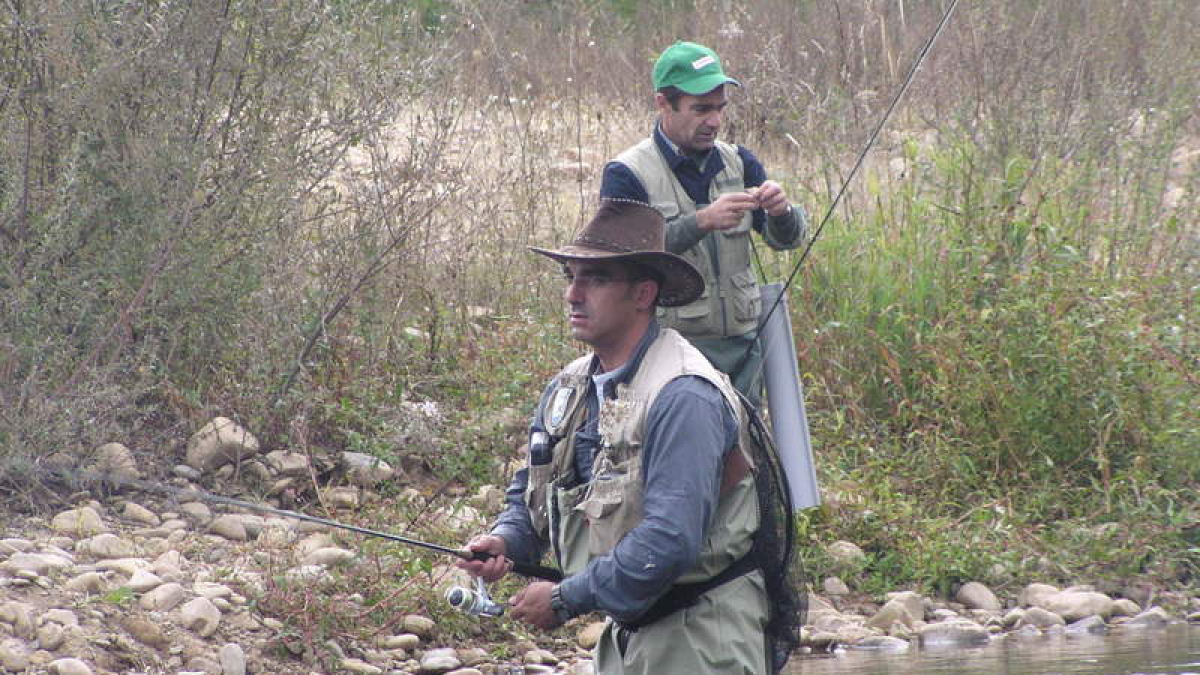 Marcelino de la Calle en una de las mangas del torneo provincial de pesca.