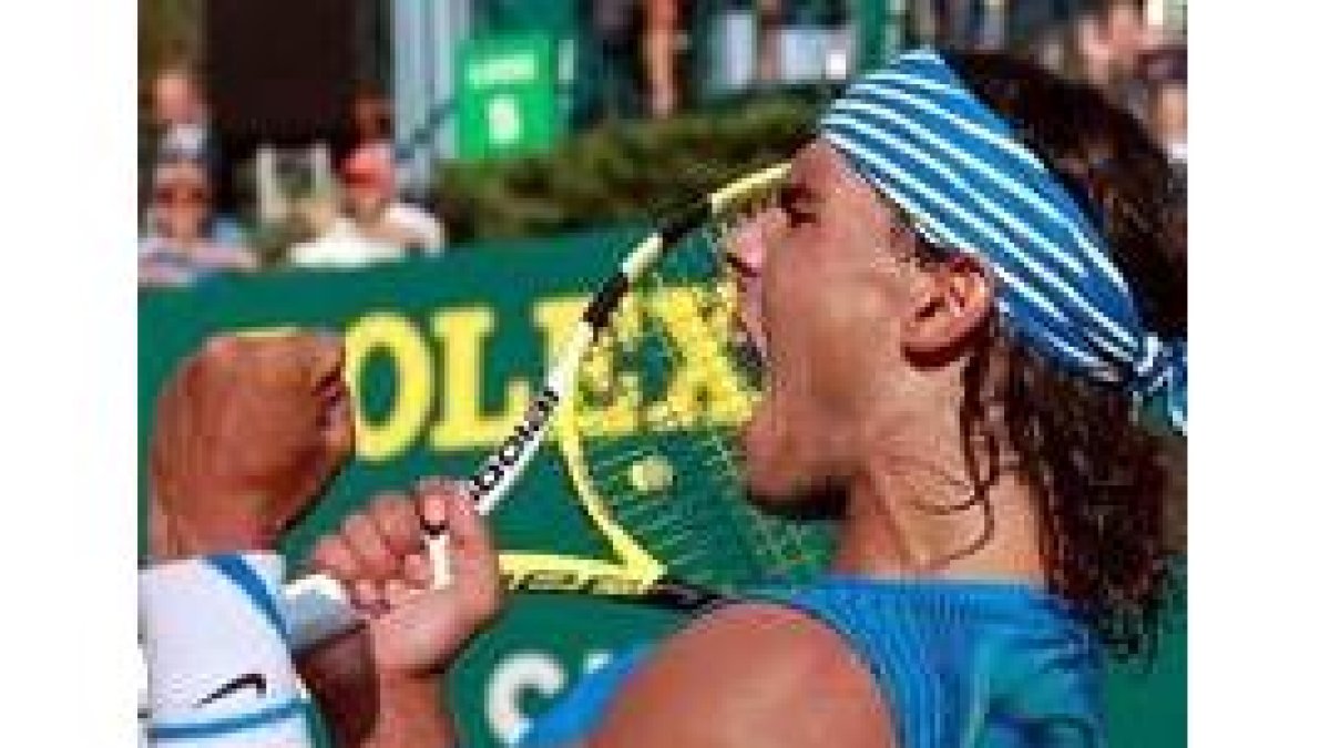 Nadal celebra eufórico su triunfo sobre Ferrer en cuartos de Montecarlo