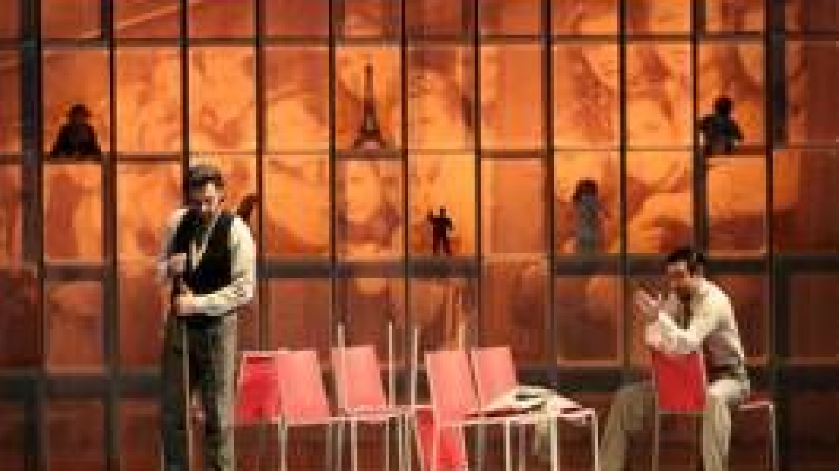 Imagen de una de las escenas de «Emigrados» de la compañía gallega Teatro de Ningures
