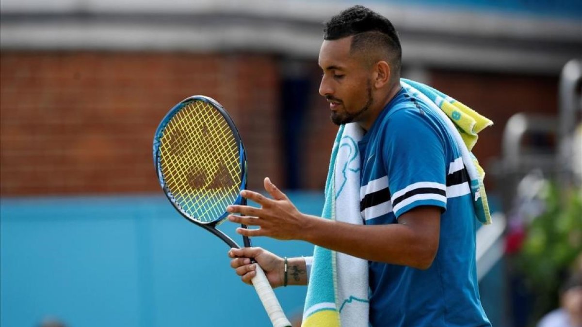 Nick Kyrgios durante la semifinal del torneo de Queens
