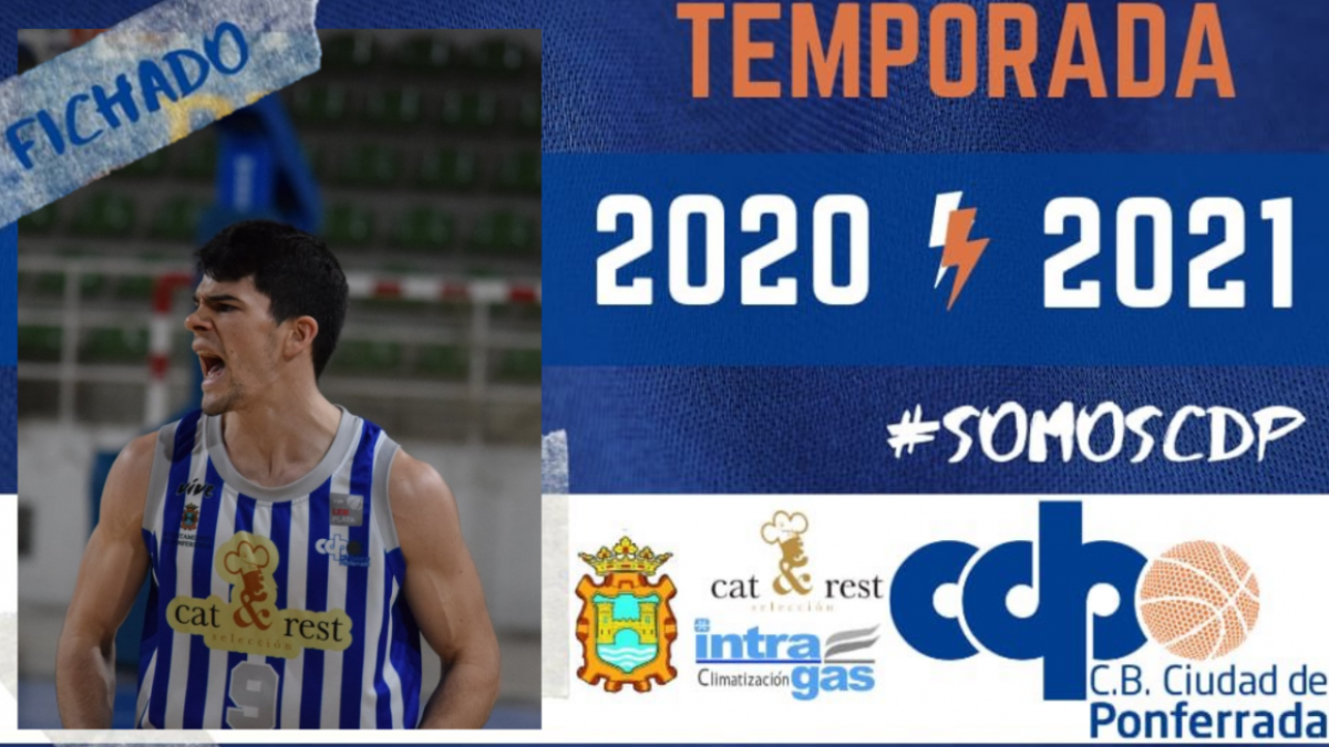 Cartel que anuncia la vuelta del jugador al club berciano. CB CIUDAD DE PONFERRADA
