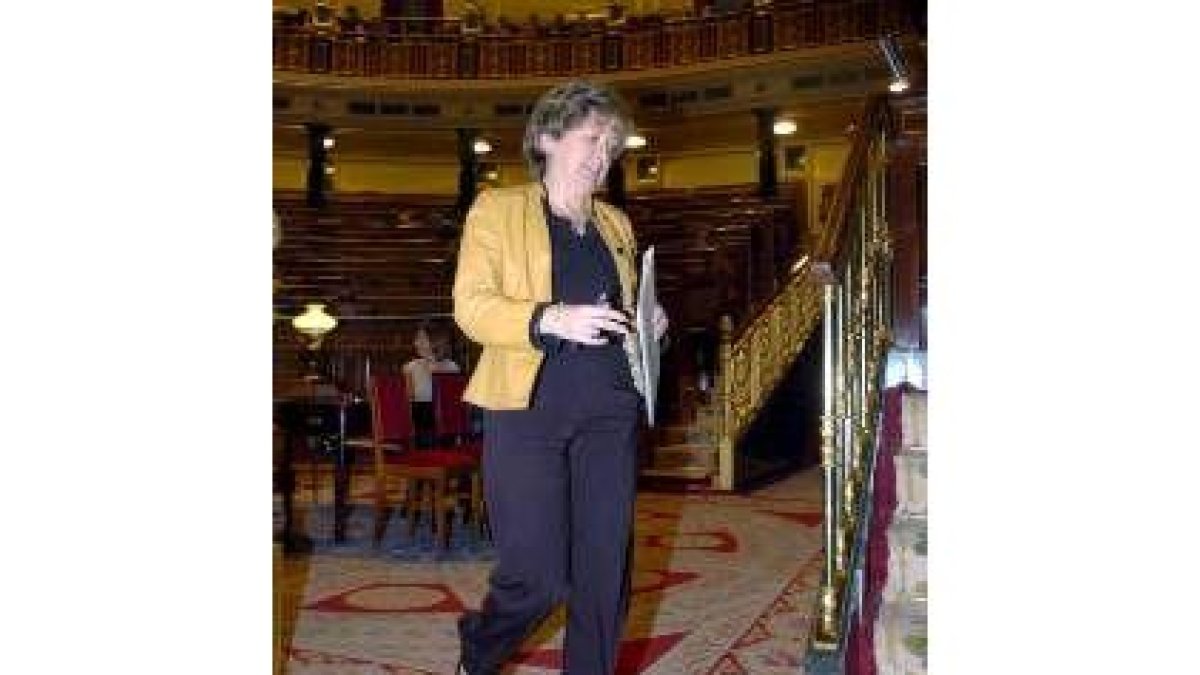 María Jesús San Segundo, ayer en el pleno del Congreso