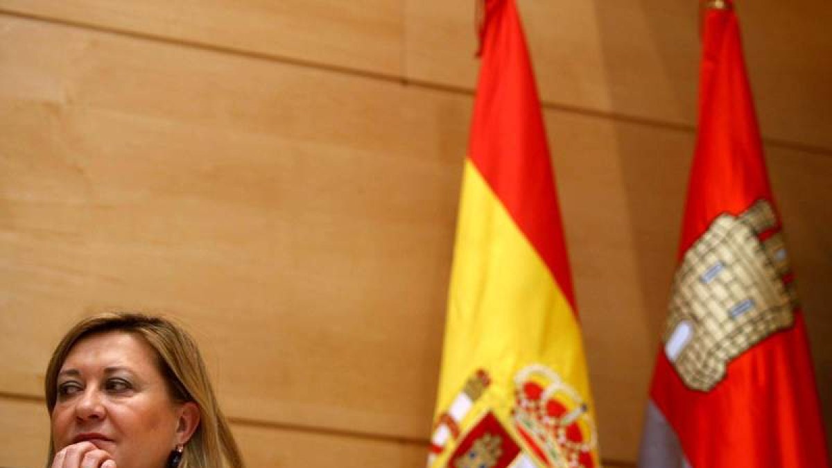 La consejeda de Hacienda, PIlar del Olmo, ayer  tras el Consejo de  Gobierno.