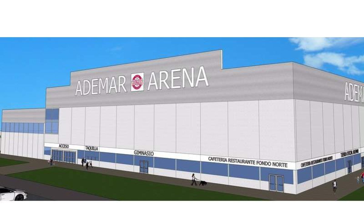 El proyecto que ha diseñado el club marista es el de un pabellón moderno con los bajos habilitados como espacio comercial. DL