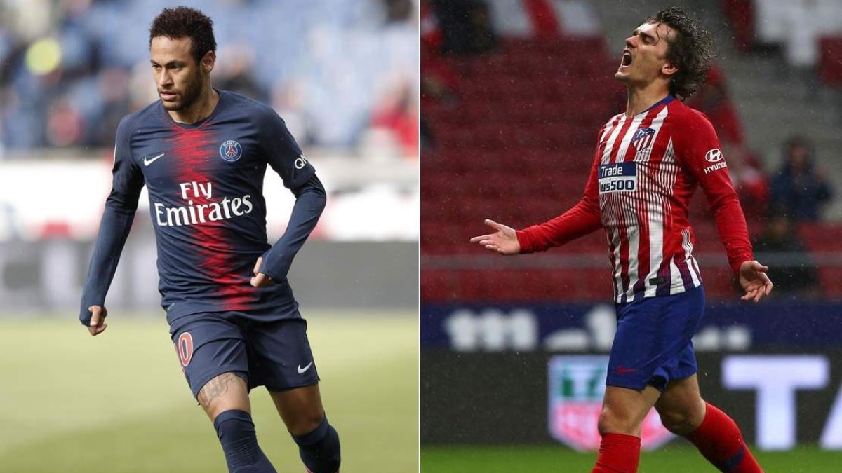 Neymar, a la izquierda, y Griezmann siguen forzando su salida del PSG y Atlético. VALAT/JIMÉNEZ