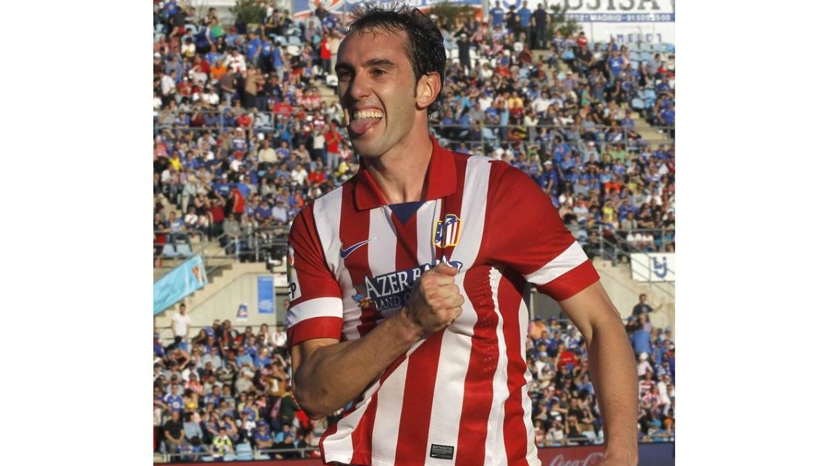 Diego Godín, el héroe de la 'final' de Liga ante el Barcelona.