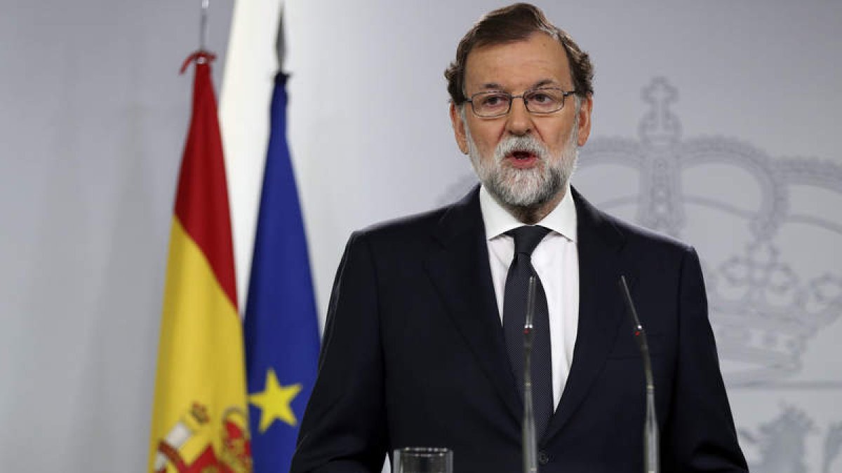 Mariano Rajoy compareció ayer en La Moncloa. CHEMA MOYA