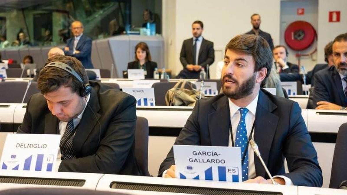 Gallardo, durante su intervención en Bruselas. COMUNICACIÓN CYL