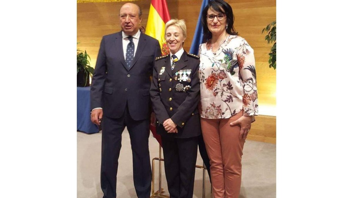 María Marcos durante el acto de jura. DL