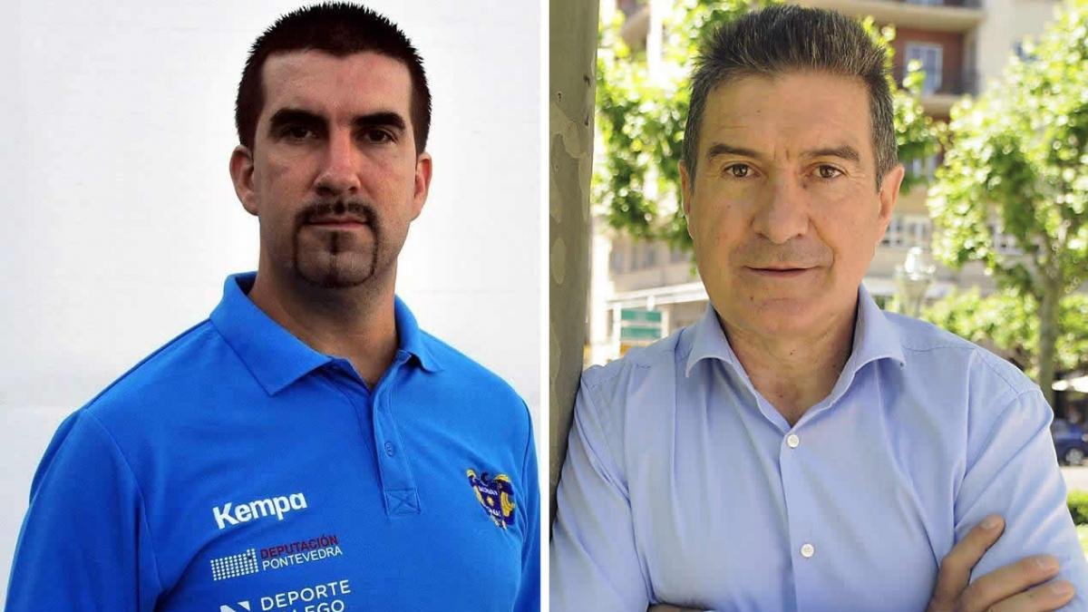 Magí Serra, actual técnico del Cangas, y Manolo Cadenas, seleccionador de Argentina. DL/J. CASARES