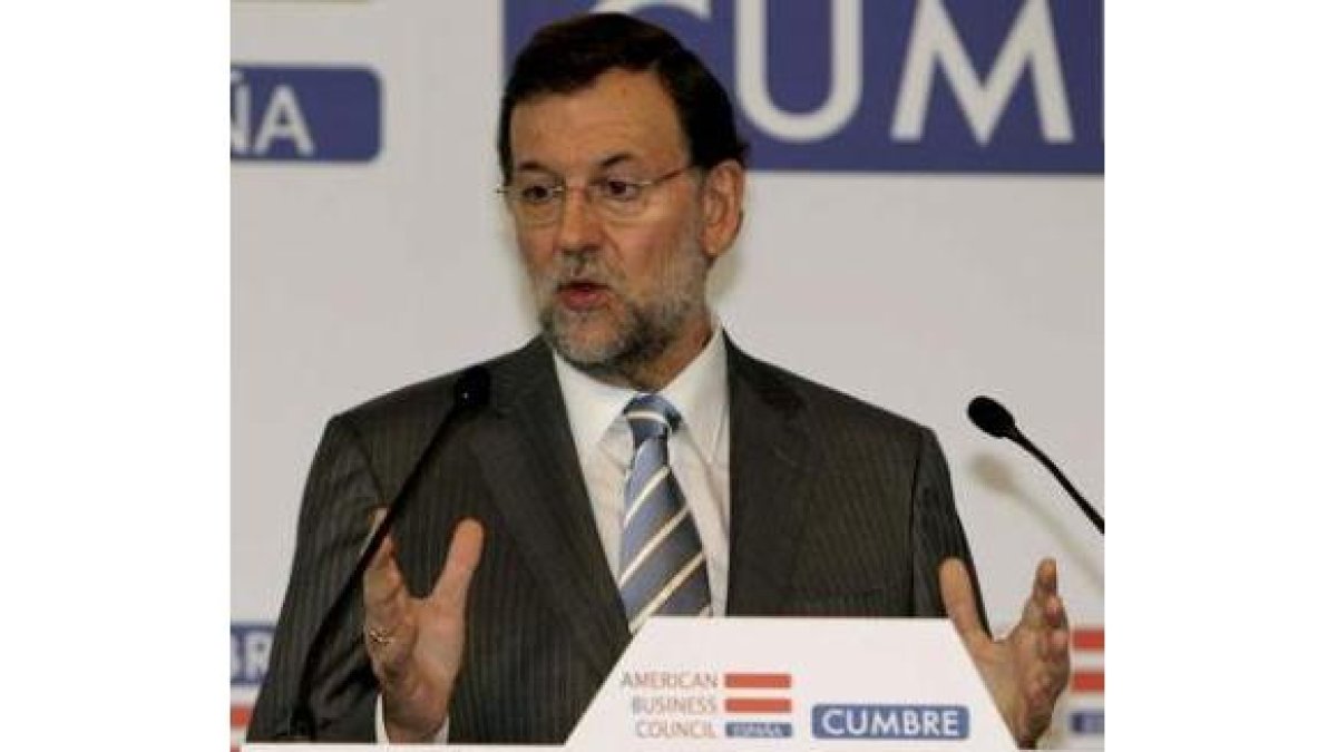 Mariano Rajoy durante la conferencia que pronunció ayer.