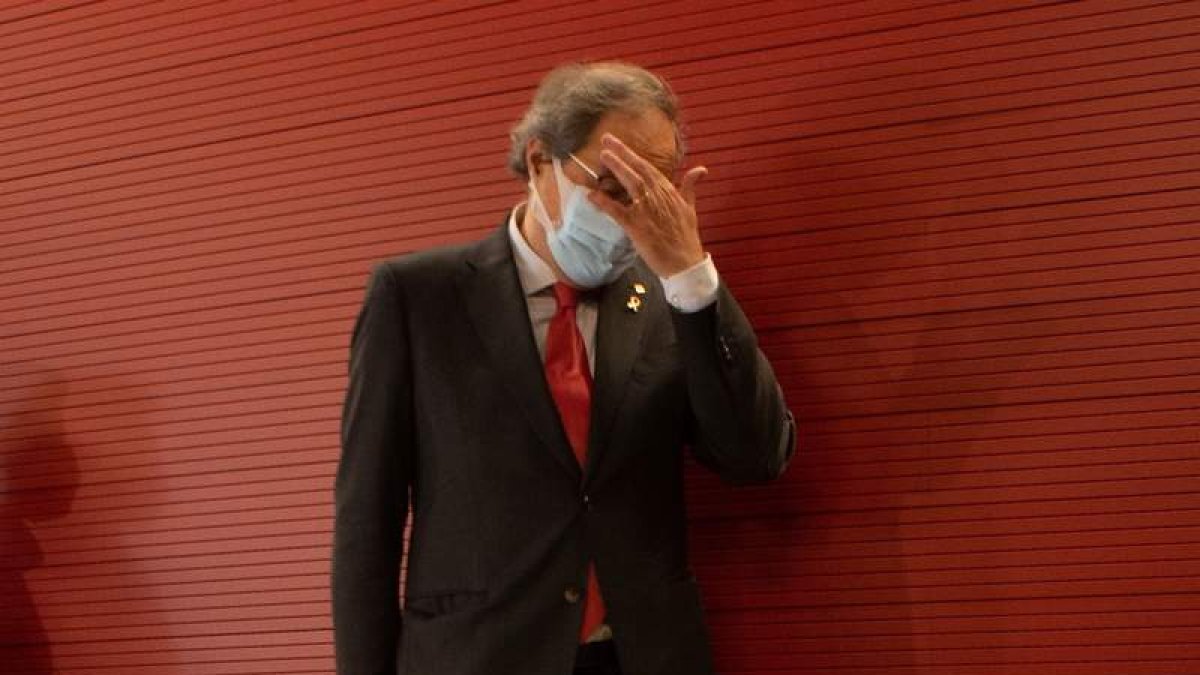 Quim Torra en uno de sus últimos actos públicos. ENRIC FONTCUBERTA