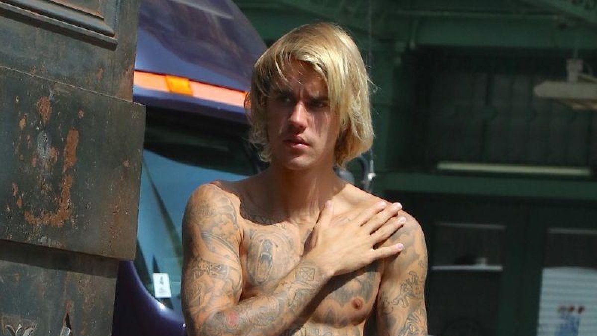 Justin Bieber, sin camiseta, el pasado agosto en Manhattan.