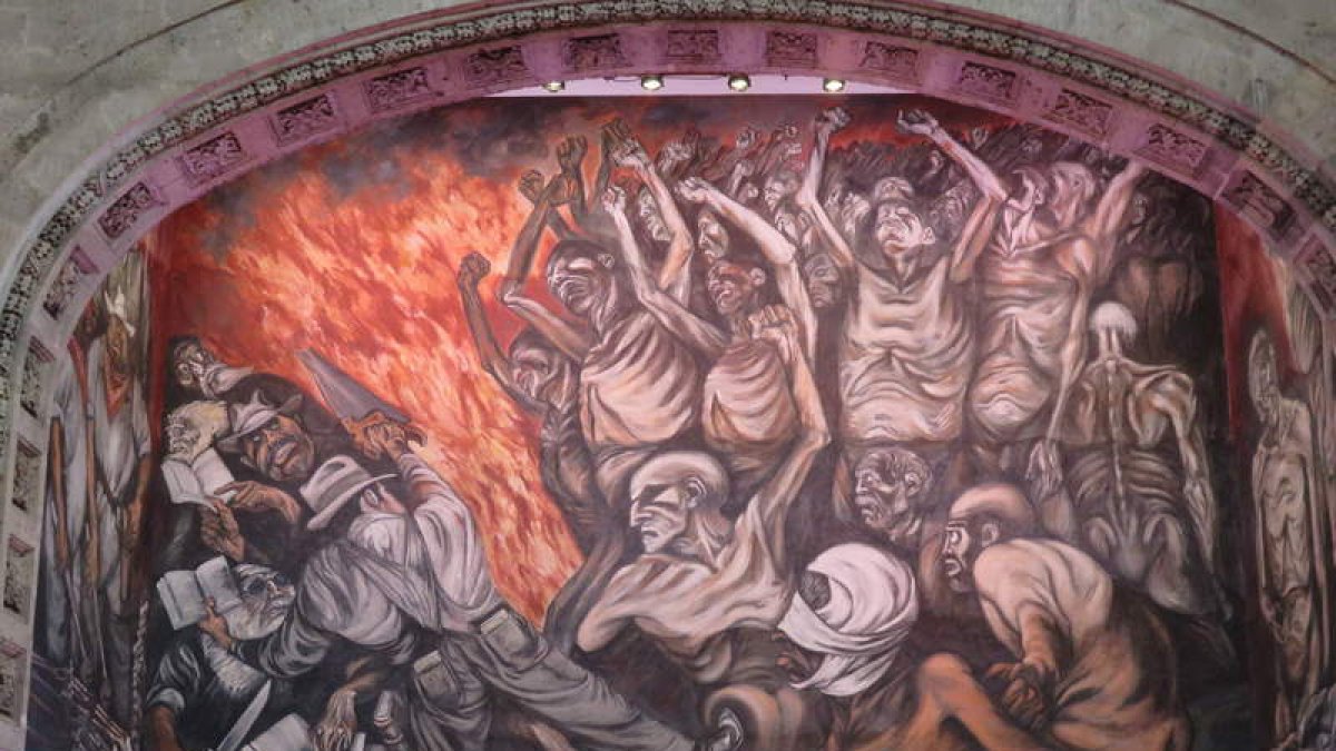 Hospicio Cabañas. En la cúpula, el ‘Hombre de fuego’.
