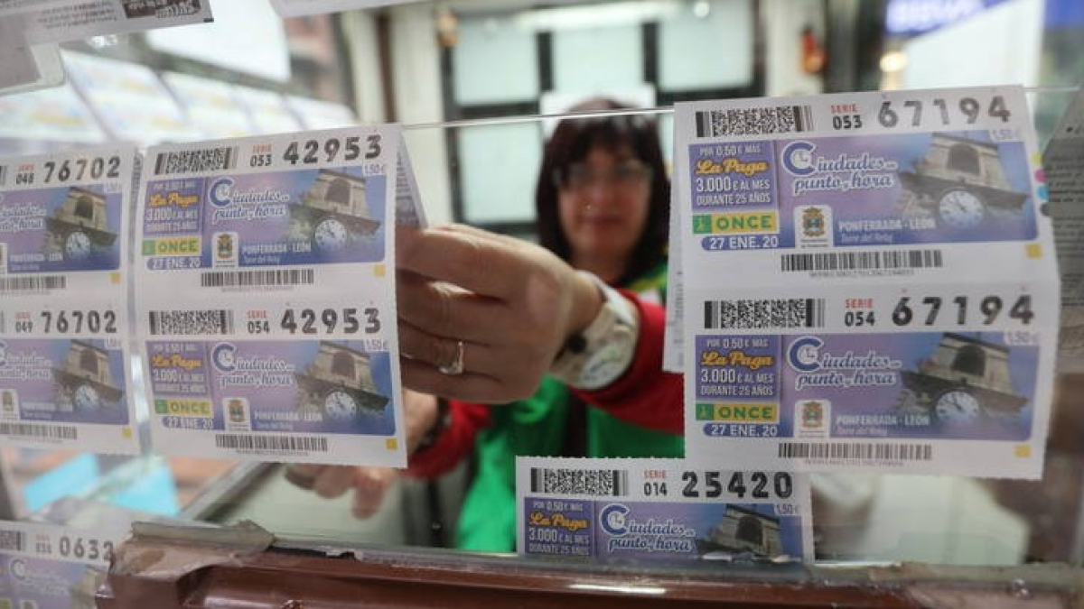 El cupón diario de la Once ha dejado 35.000 euros en Ponferrada. L. DE LA MATA