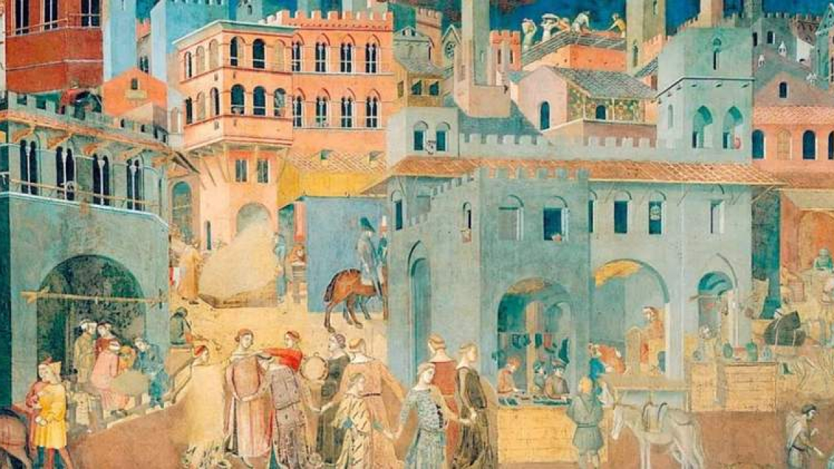 Ilustración referida a la época medieval del Servicio de Publicaciones de la Universidad de León. DL