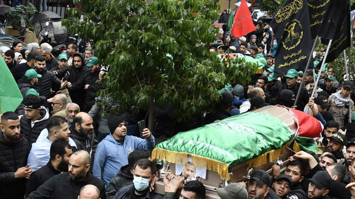 Imagen del funeral del terrorista de Hamás. ABBAS SALMAN