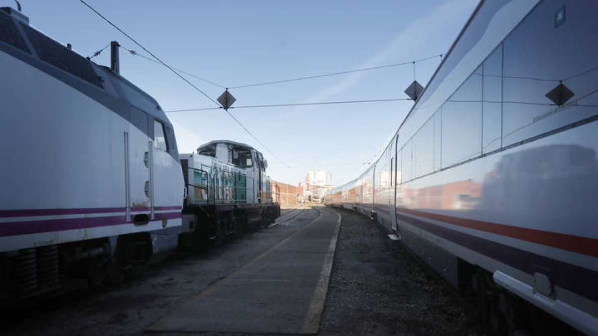Talleres de Renfe en León.