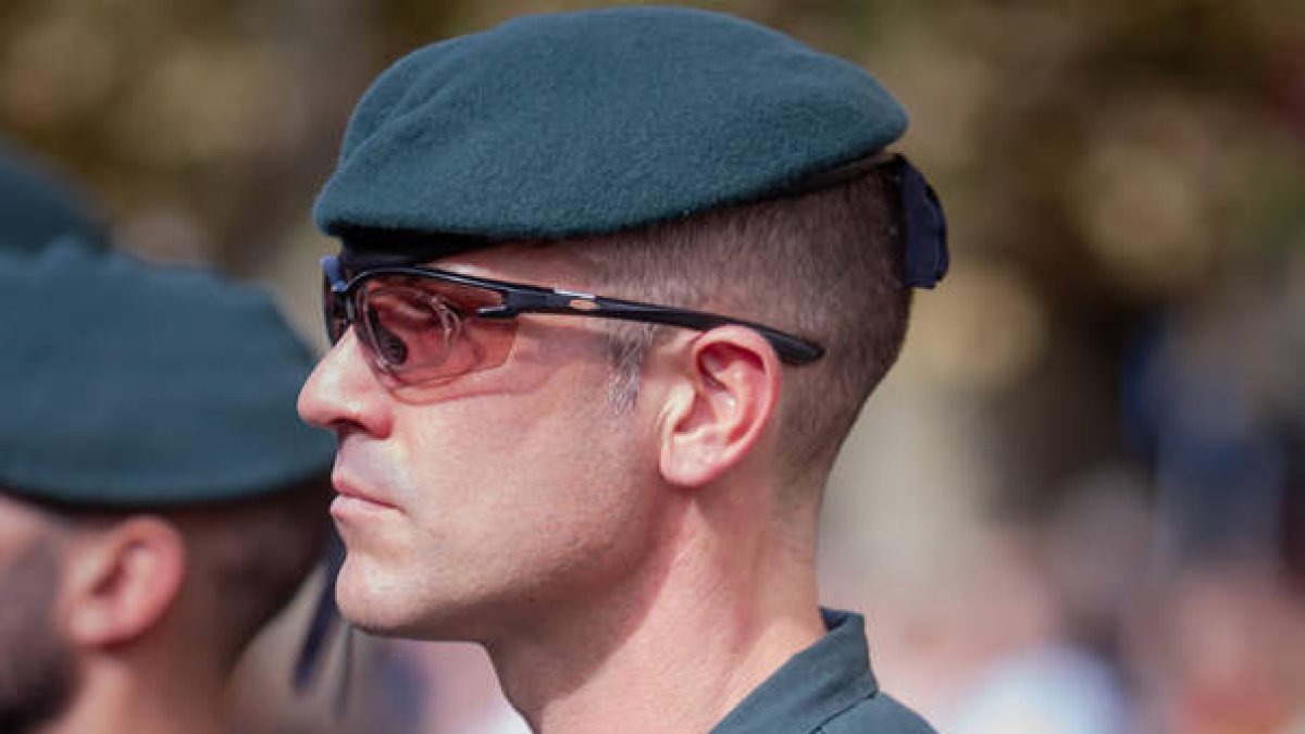 David Pérez Carracedo, durante la celebración del Pilar en Pamplona en 2022.  GUARDIA CIVIL DE NAVARRA