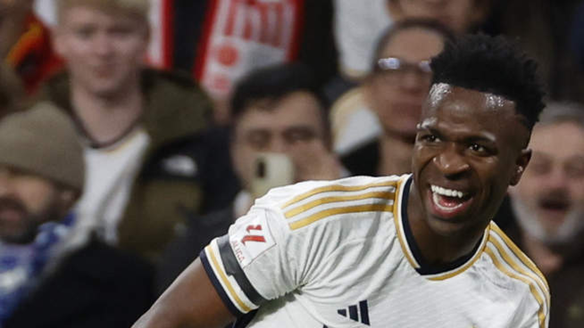 Vinicius dio un recital en la goleada ante el Girona. DANIEL GONZALEZ