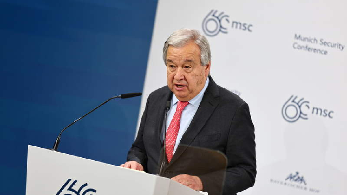 El secretario general de la ONU durante su discurso en Múnich. ANNA SZILAGYI
