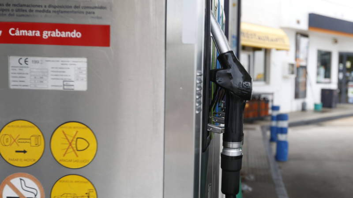 Surtidor en una gasolinera leonesa.