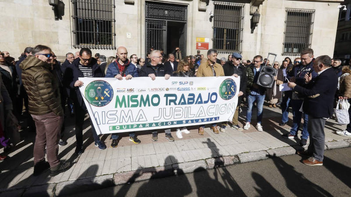 Un momento de la concentración en León