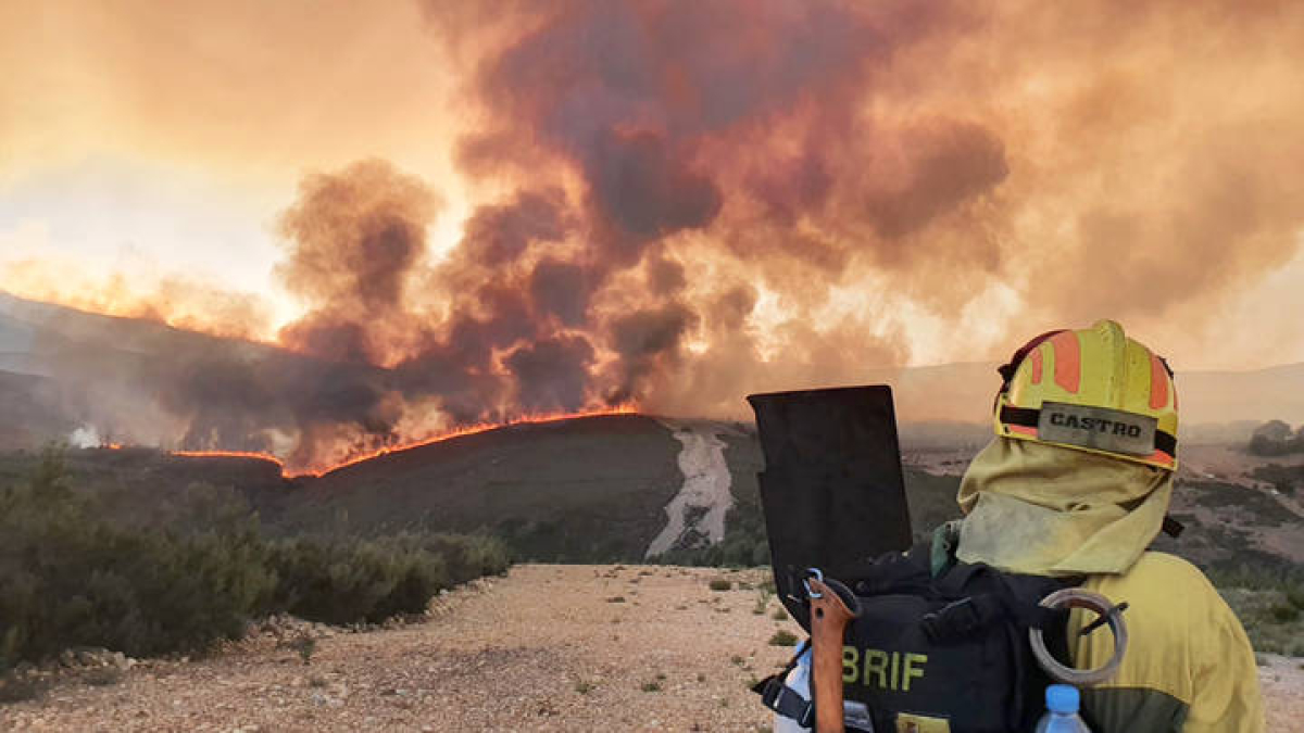 Incendio del campo de tiro del Teleno
