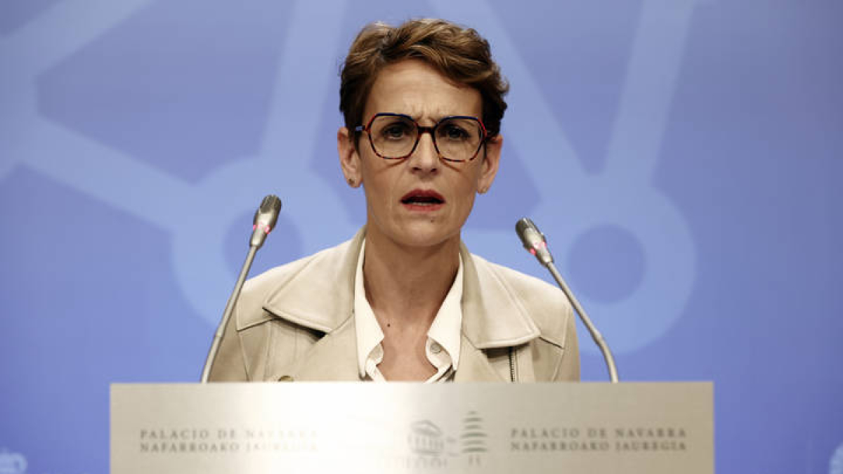 GRAFCAV9077. PAMPLONA, 19/02/2024.- La presidenta del Gobierno de Navarra, María Chivite, ha afirmado este lunes que el Ejecutivo