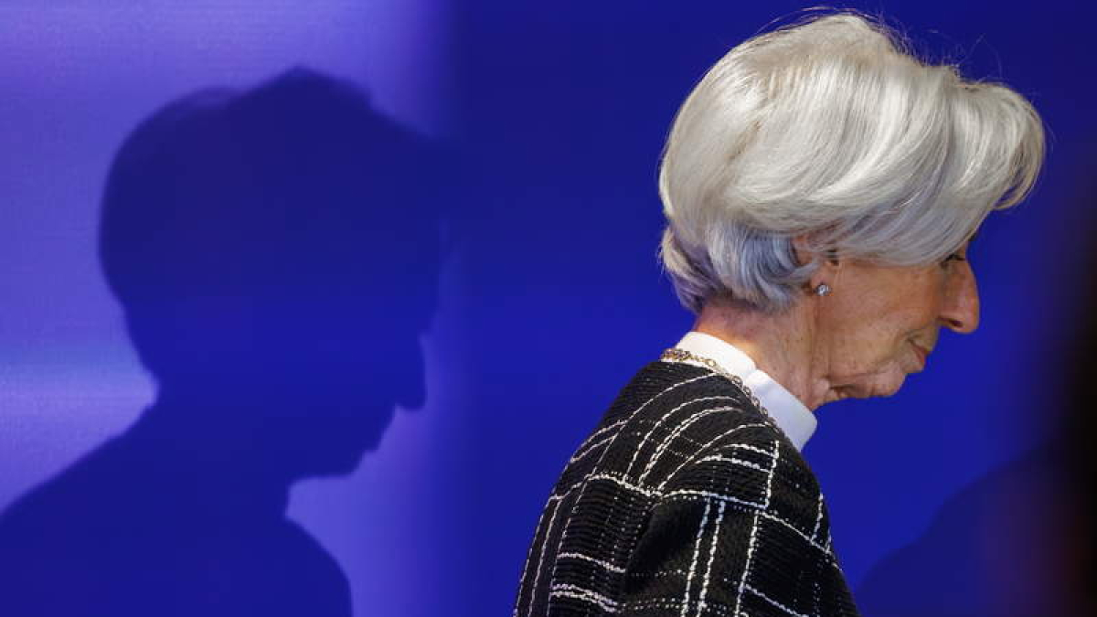 Christine Lagarde, presidenta del Banco Central Europeo, ayer.  OLIVIER MATTHYS