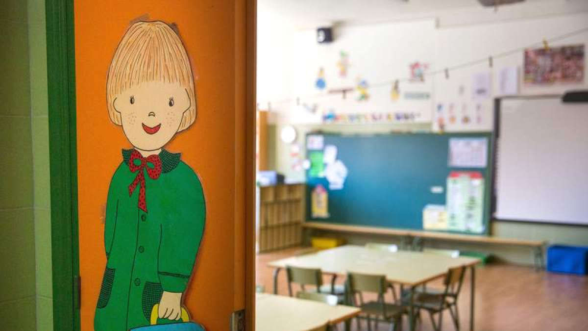 Aula de un centro educativo después de que los pequeños concluyeran las clases. RAQUEL MANZANARES