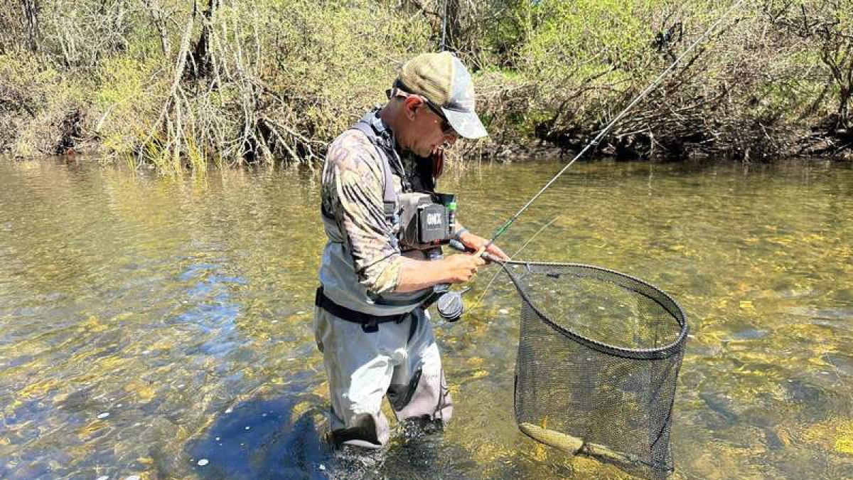 Todo un experto en el arte de la pesca como Francisco Javier Álvarez Tejedor en una jornada de actividad en uno de los muchos ríos leoneses. DL