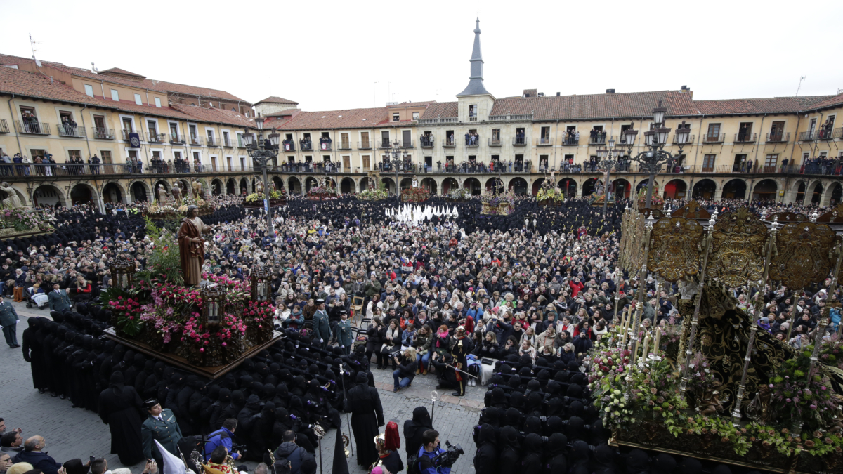 Un momento del Encuentro de este Viernes Santo en León.