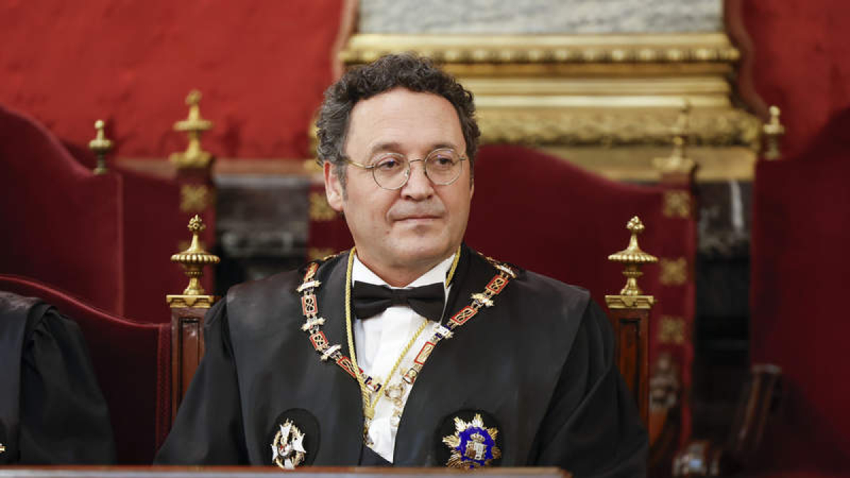 El fiscal general del Estado, Álvaro García Ortiz, durante su toma de posesión tras ser reelegido. JAVIER LIZON
