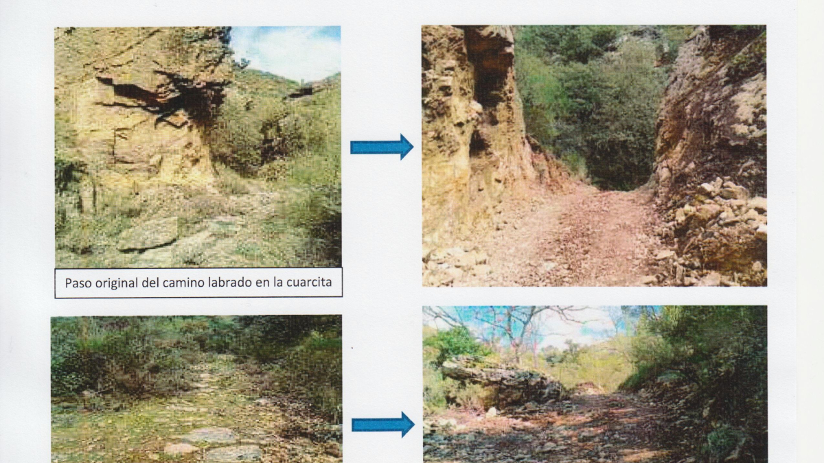 Imágenes facilitadas por el colectivo vecinal de cómo estaba la zona y cómo está ahora con las obras.