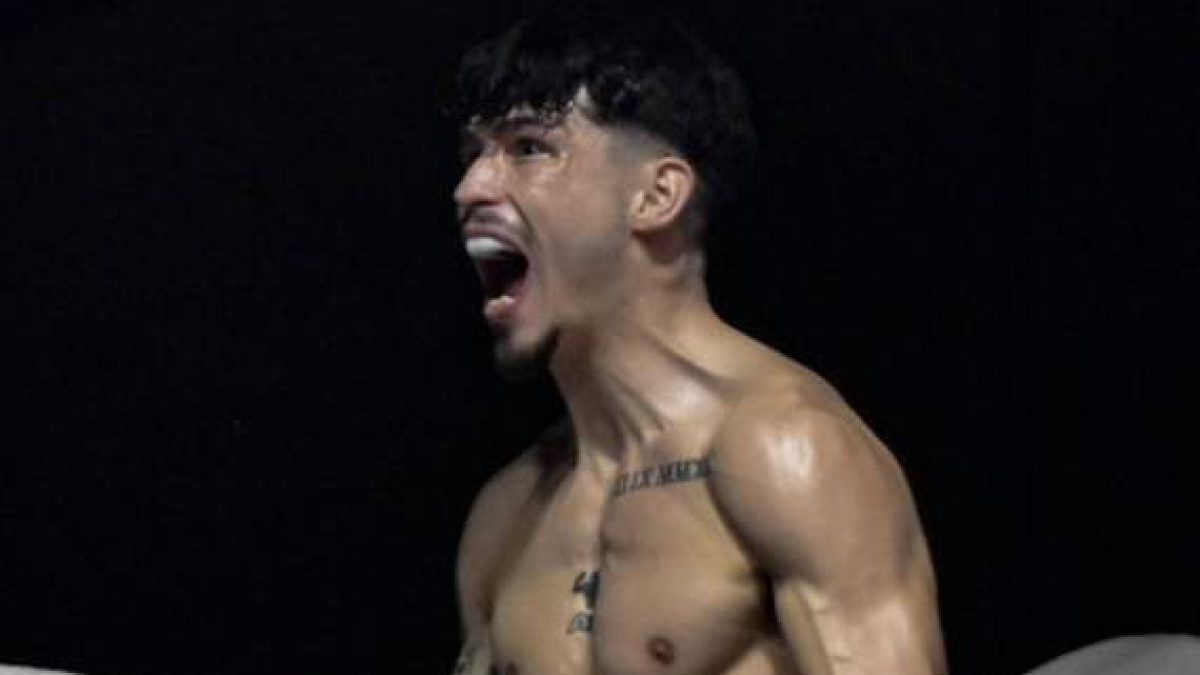 El púgil leonés Antonio Barrul, durante uno de sus combates.  DL