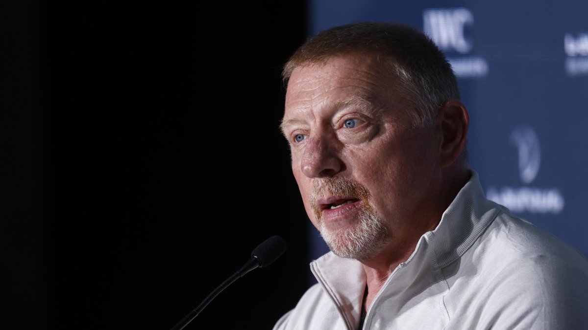 El extenista alemán Boris Becker durante una rueda de prensa este domingo en el Palacio de Cibeles con motivo de los Premios Laureus. EFE/Rodrigo Jiménez