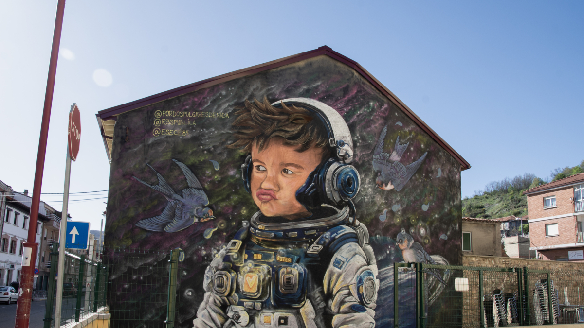 El mural de Darío en La Pola de Gordón