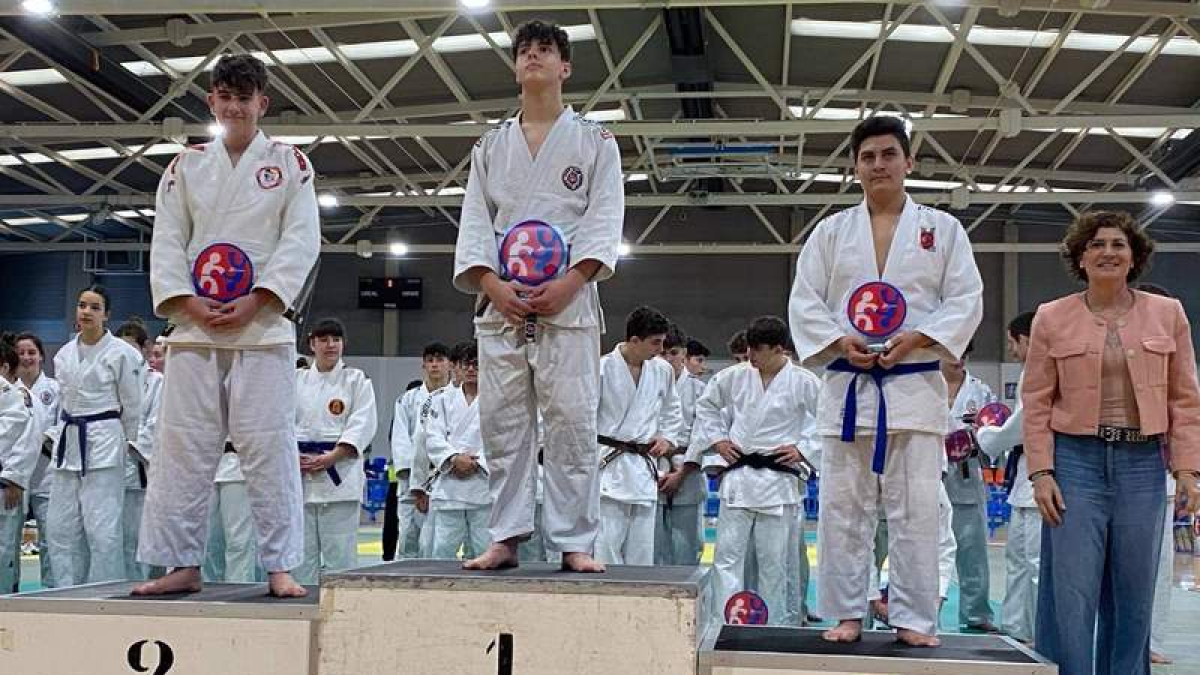 El judo provincial subio en tres ocasiones a lo más alto del podio en Valladolid. DL