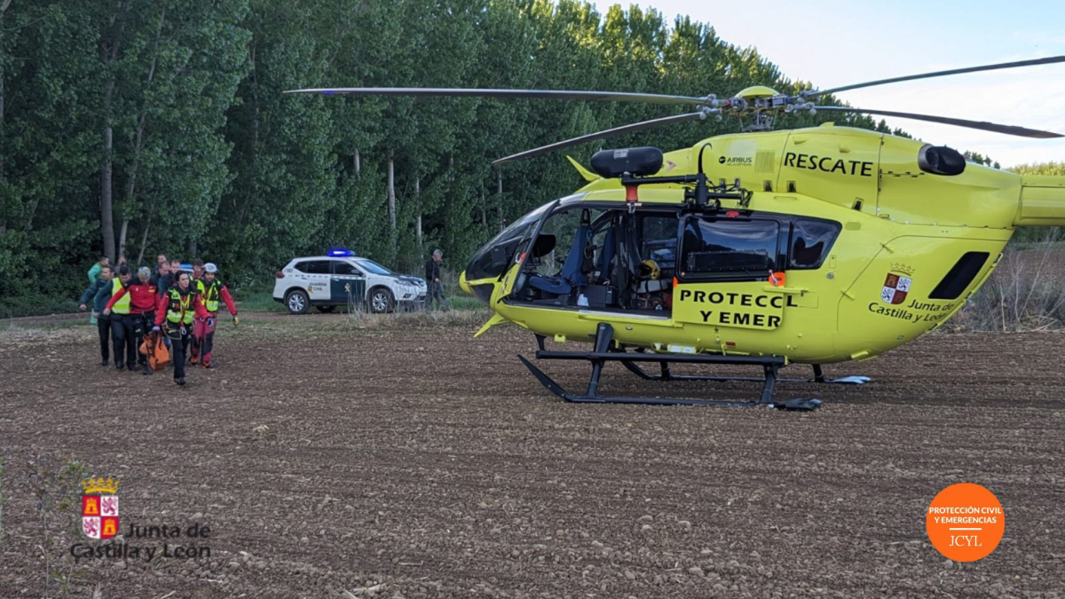 Evacuado un varón de 66 años tras caerle un árbol encima en una chopera en la provincia de León