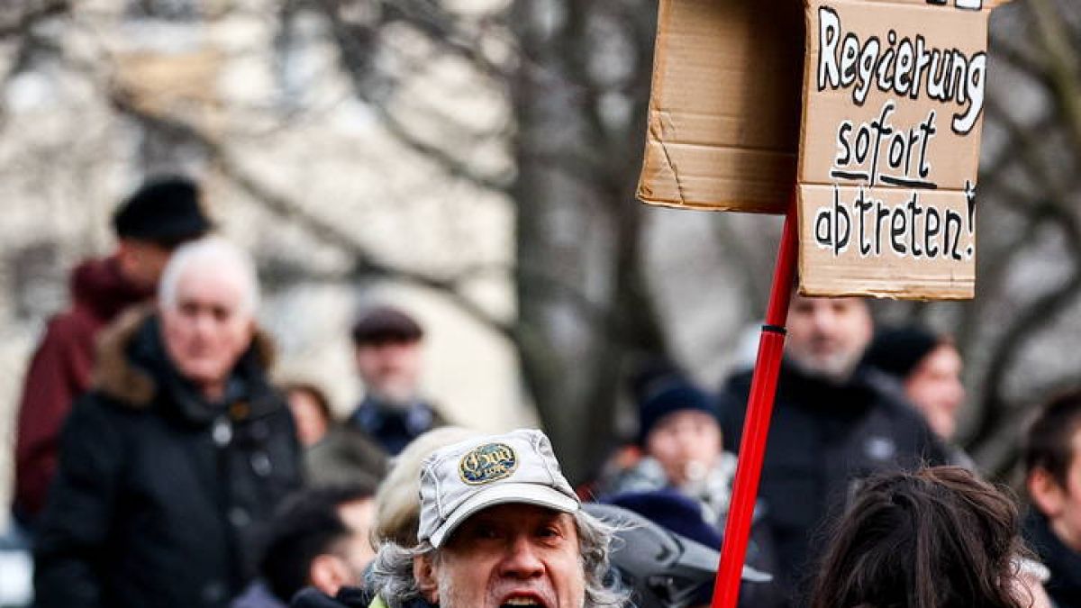 Imagen de la manifestación de ayer en Dresde.