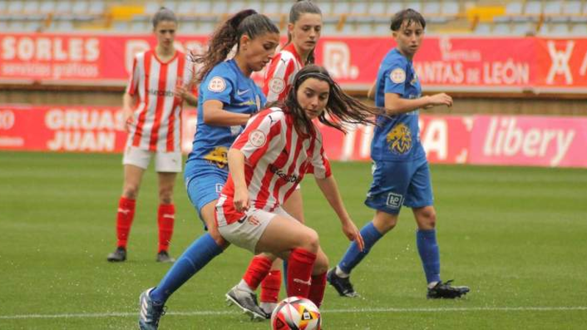 El Olímpico de León selló un triunfo importante ante el Sporting B en el Reino de León. GUILLE PRESA
