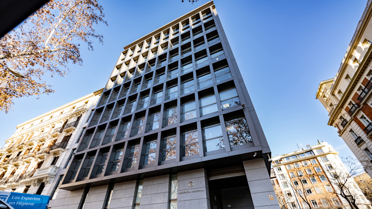 Archivo - Vista de la fachada de la Audiencia Nacional, a 8 de enero de 2024, en Madrid (España).