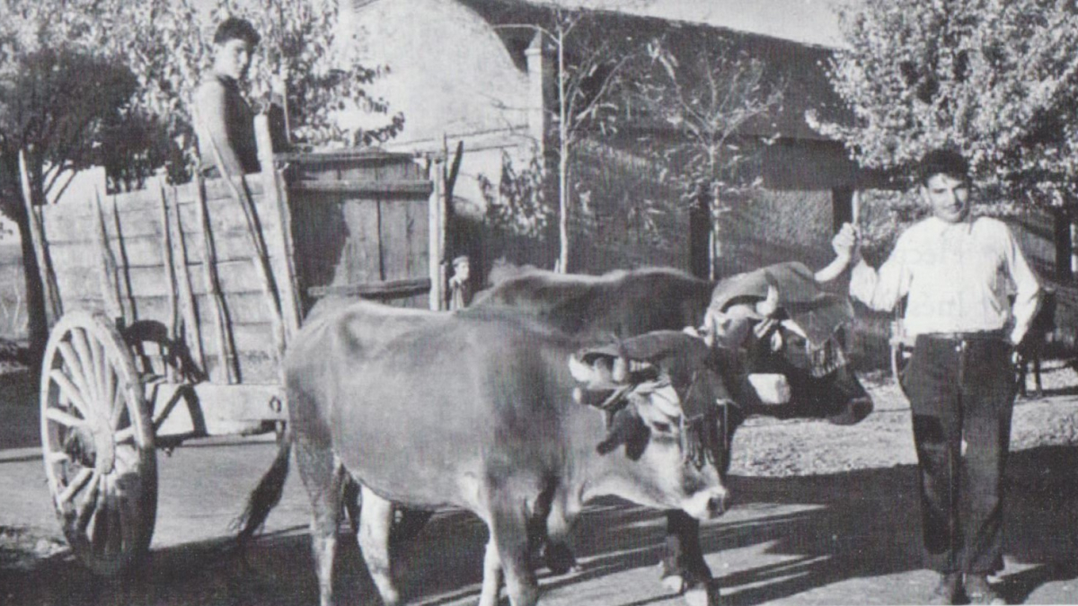 Vecinos de Cabañas Raras, en una imagen antigua extraída del libro de Aquilino Guerra