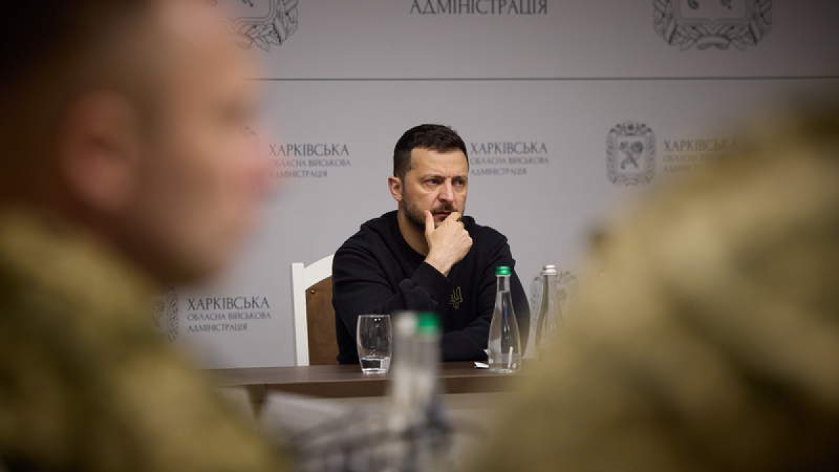 El presidente de Ucrania, Volodimir Zelenski, en la rueda de prensa de ayer. UKRAINIAN PRESIDENTIAL PRESS