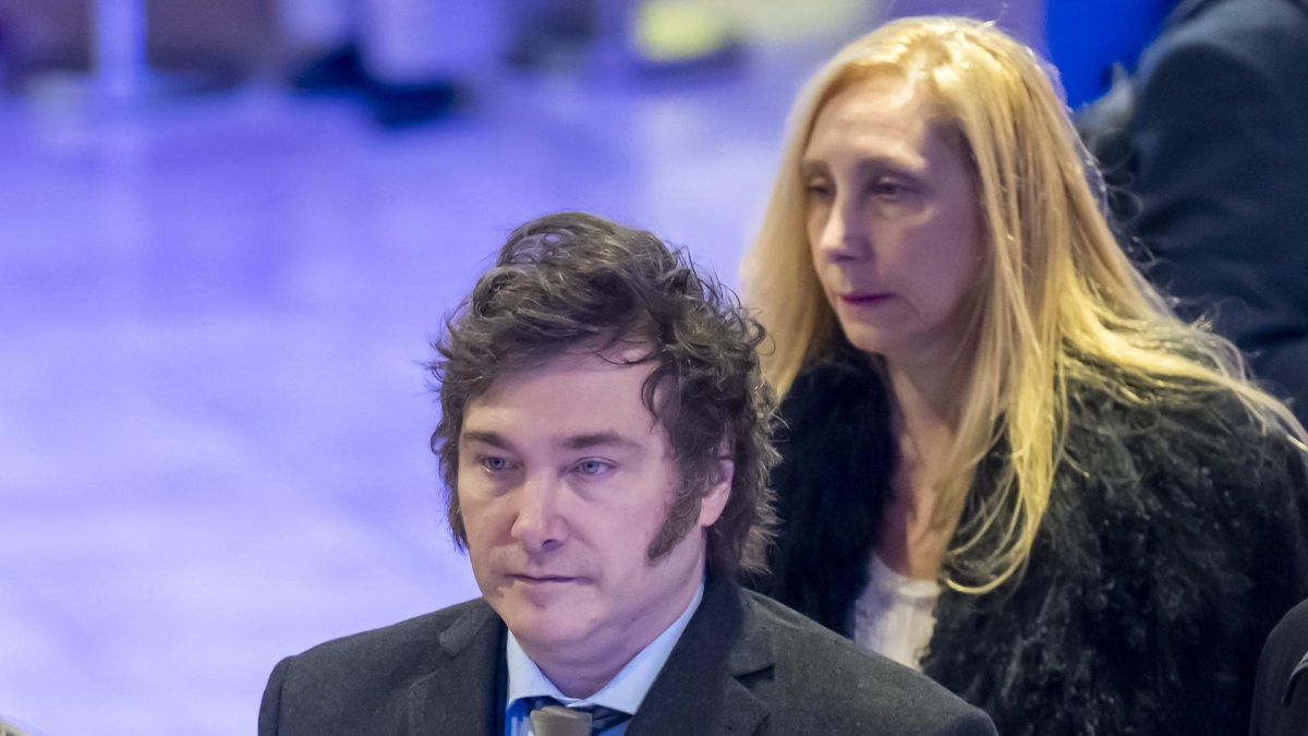 Javier Milei  durante un evento de la 54ª reunión anual del Foro Económico Mundial. Gian Ehrenzeller