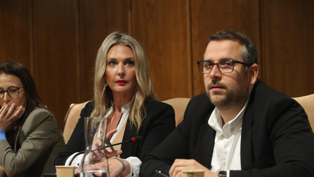 Los concejales de Vox, en un pleno.