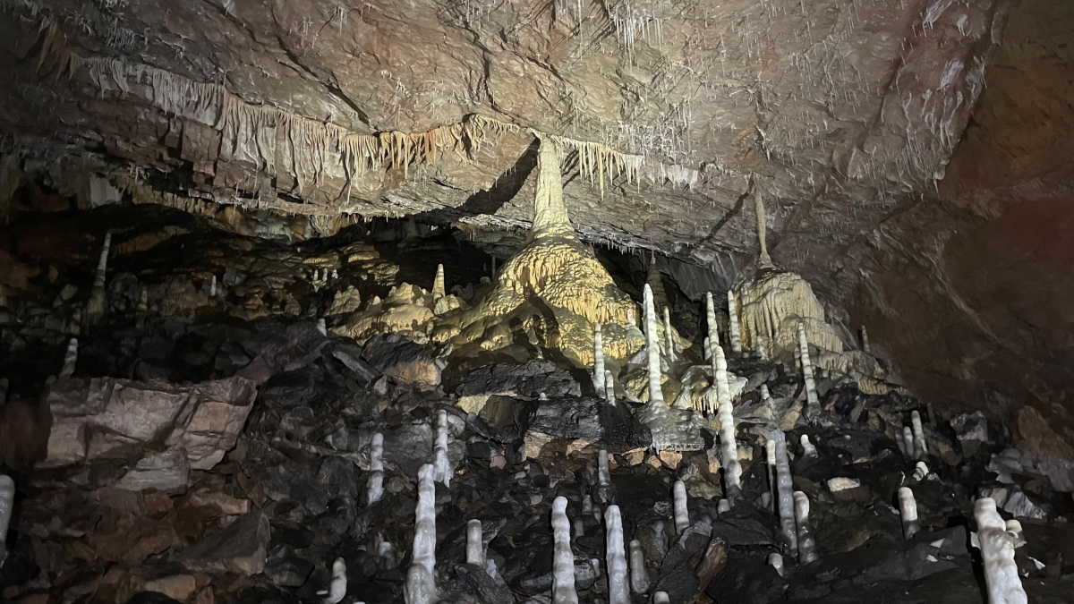 Detalle de algunas de las formaciones que alberga la galería descubierta ayer.