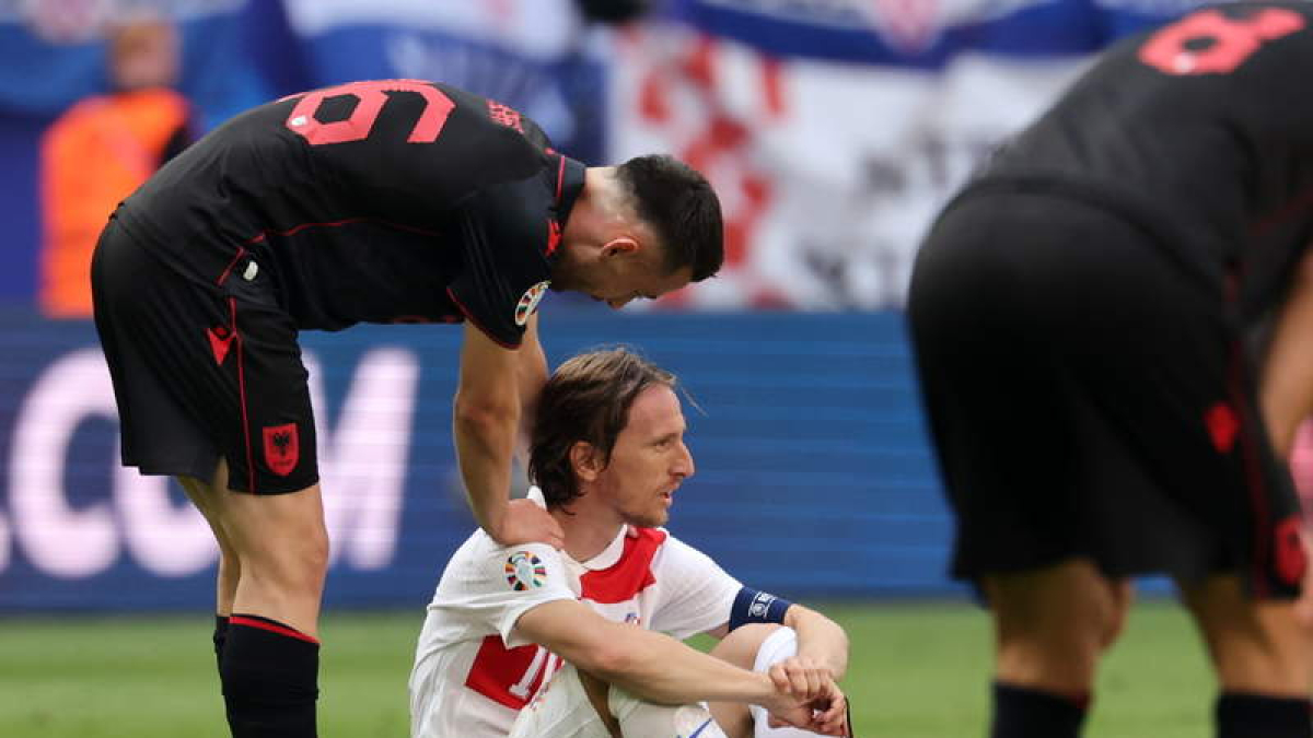 Modric, muy tocado tras el 2-2 ante Albania. ABEDIN TAHERKENAREH